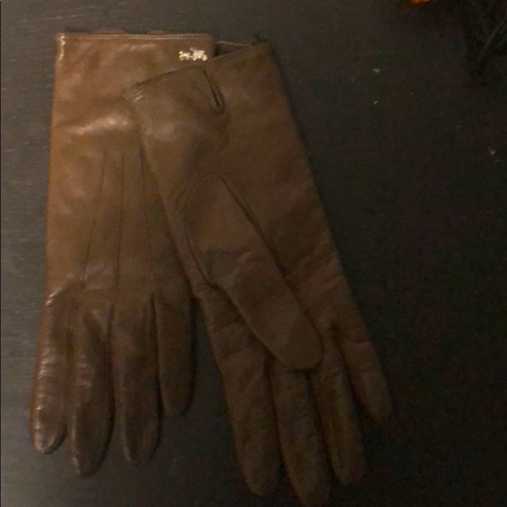 Coach leather gloves